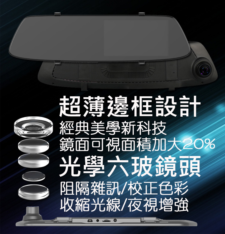4.3吋智慧型觸控雙鏡頭行車記錄器 - RV10T